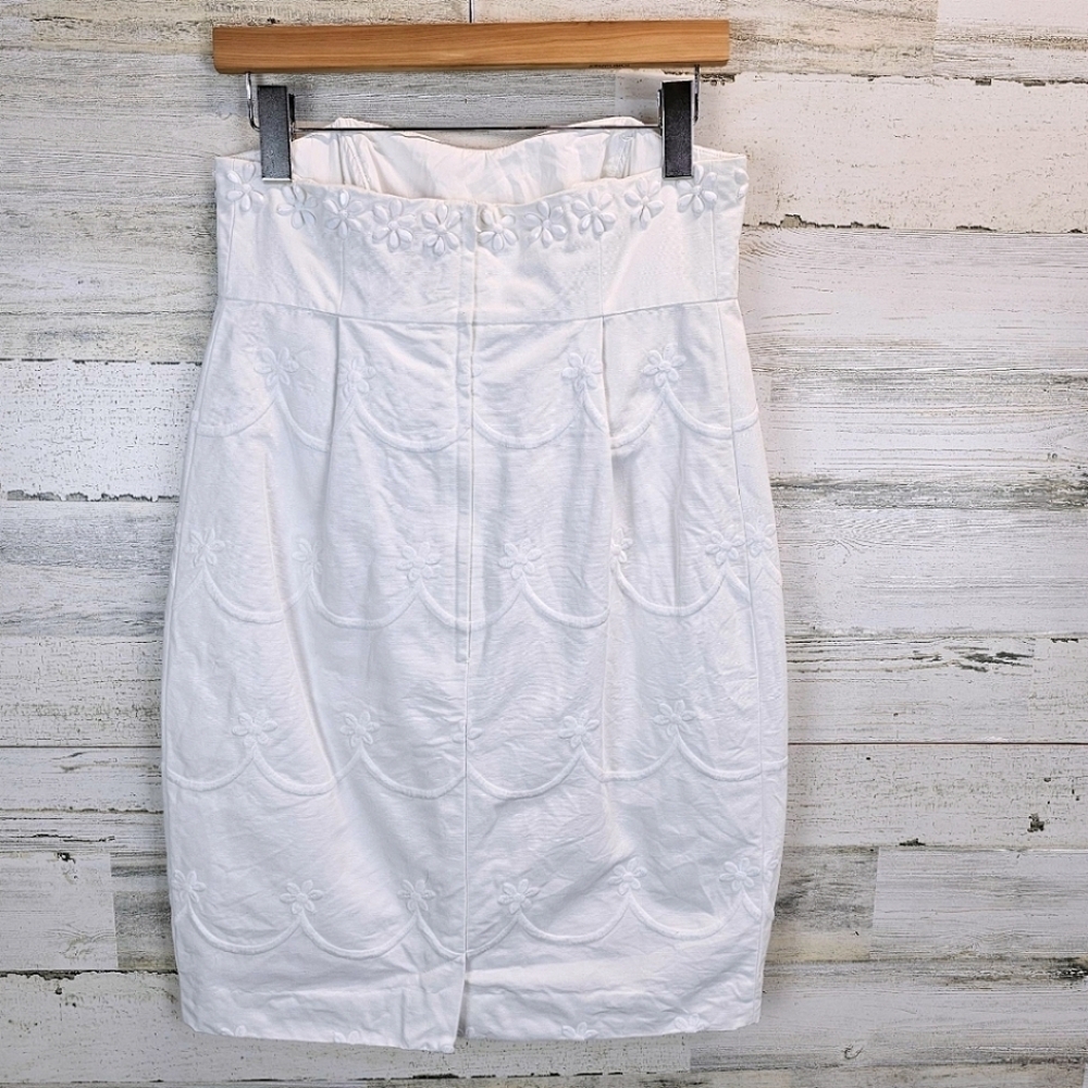 Lilly Pulitzer White Embroidered & Beaded Strapless Mini Dress Sz 4 Boho Beachy - Picture 11 of 16